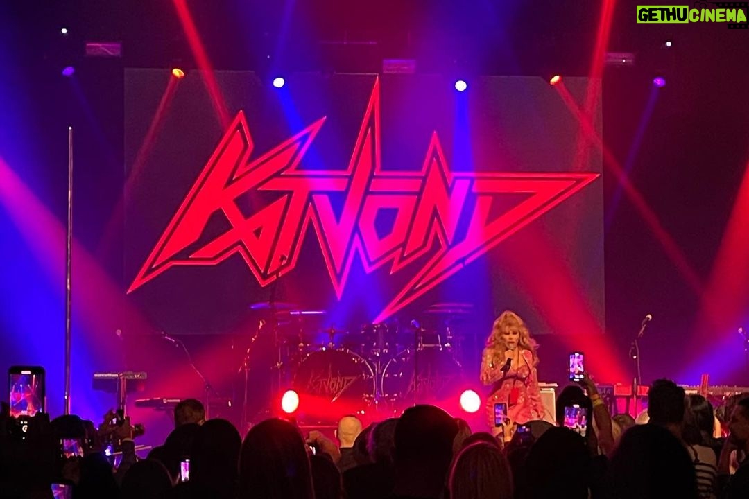 Kat Von D Instagram - A few performance shots from the Love Made Me Do It record release party! 🖤 I’m still buzzing over how good it felt to finally share the stage with my amazing bandmates: @sammidoll @mrpharmacist72 @daveparley @brynnroute! Huge thank you to @officialcharo for introducing us on stage, and to all of our friends + family that came to celebrate with us! This party made me even more excited to go on tour soon and do this in an even bigger way! For tickets, click the link in my bio! Because everyone is asking: My star eye piece was made by @awongolding My dress by: @asanchezfashion My shoes: coven buckle shoes by @vondshoes #lovemademedoit The Belasco
