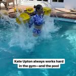 Kate Upton Instagram - We all know the importance of rest and recovery, but @kateupton took it to a whole new level and invented the “mid-workout nap”. This is genius. She’s been getting personal records left and right in the gym, so I’m definitely gonna try it out myself and with the rest of my clients. As she likes to say: “work hard, nap hard”. PS: Those squat jumps in the pool and the barbell-loaded hamstring bodycurls are no joke. Seriously impressive stuff.