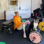 Kate Upton Instagram - Instagram vs. Reality. In the first slide, @kateupton crushes a set of eccentric single leg hip thrusts while Norman watches politely like a good boy. The second slide is what really happens before EVERY set. Gotta love it ❤️ *** Seriously though, this is an amazing glute exercise, so take a minute to watch the video all the way through to get the key form tips so you can try it yourself.