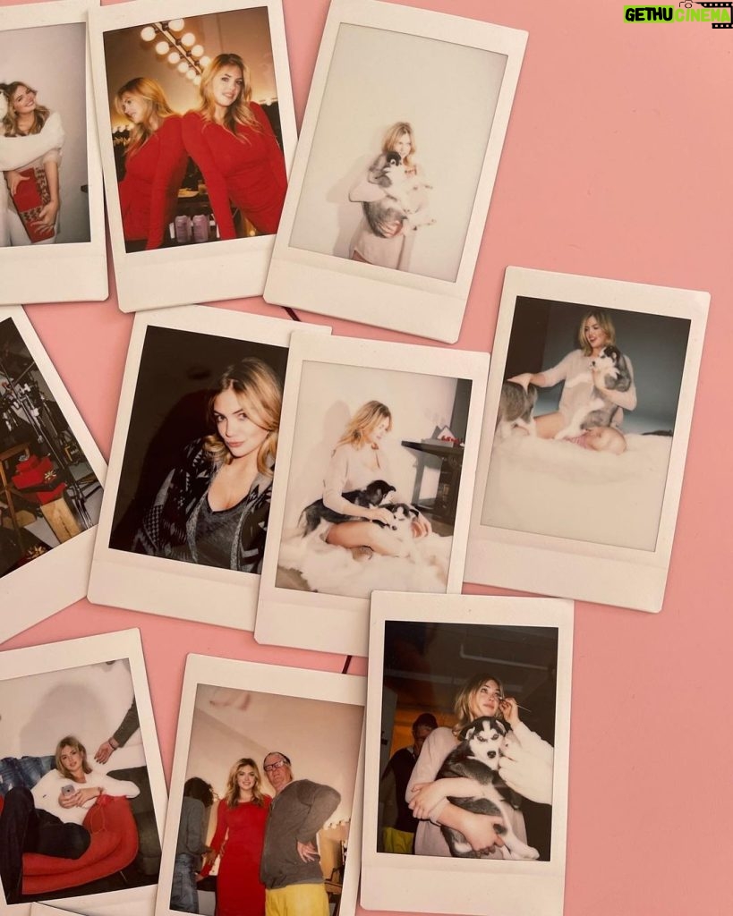 Kate Upton Instagram - I love when I get to shoot with animals… especially puppies! 😩💕 found these #BTS Polaroids from an old campaign shoot #TBT