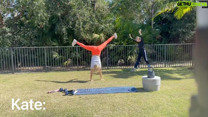 Kate Upton Instagram - Decided to have a cartwheel competition with @christie.upton... Norman decided otherwise. 🤣