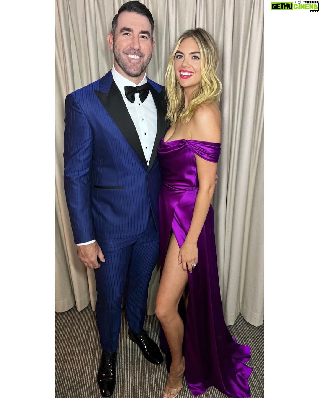 Kate Upton - 81.6K Likes - All dressed up to celebrate @justinverlander’s 3rd Cy Young! 💜✨