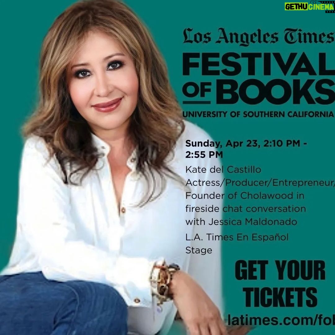 Kate del Castillo Instagram - I'm honored to be participating in the LA Times Book Festival on April 23rd, and grateful to be there in a conversation with @jessimaldonadotv Can't wait to see you all there 💛📚 @veronicagalvarado @latimesespanol @latimesfob #latimesespañol #latimesbookfest #healingthroughwords #compassion #bookfest #bookchela #festivaldelibros #festivalofbooks University of Southern California