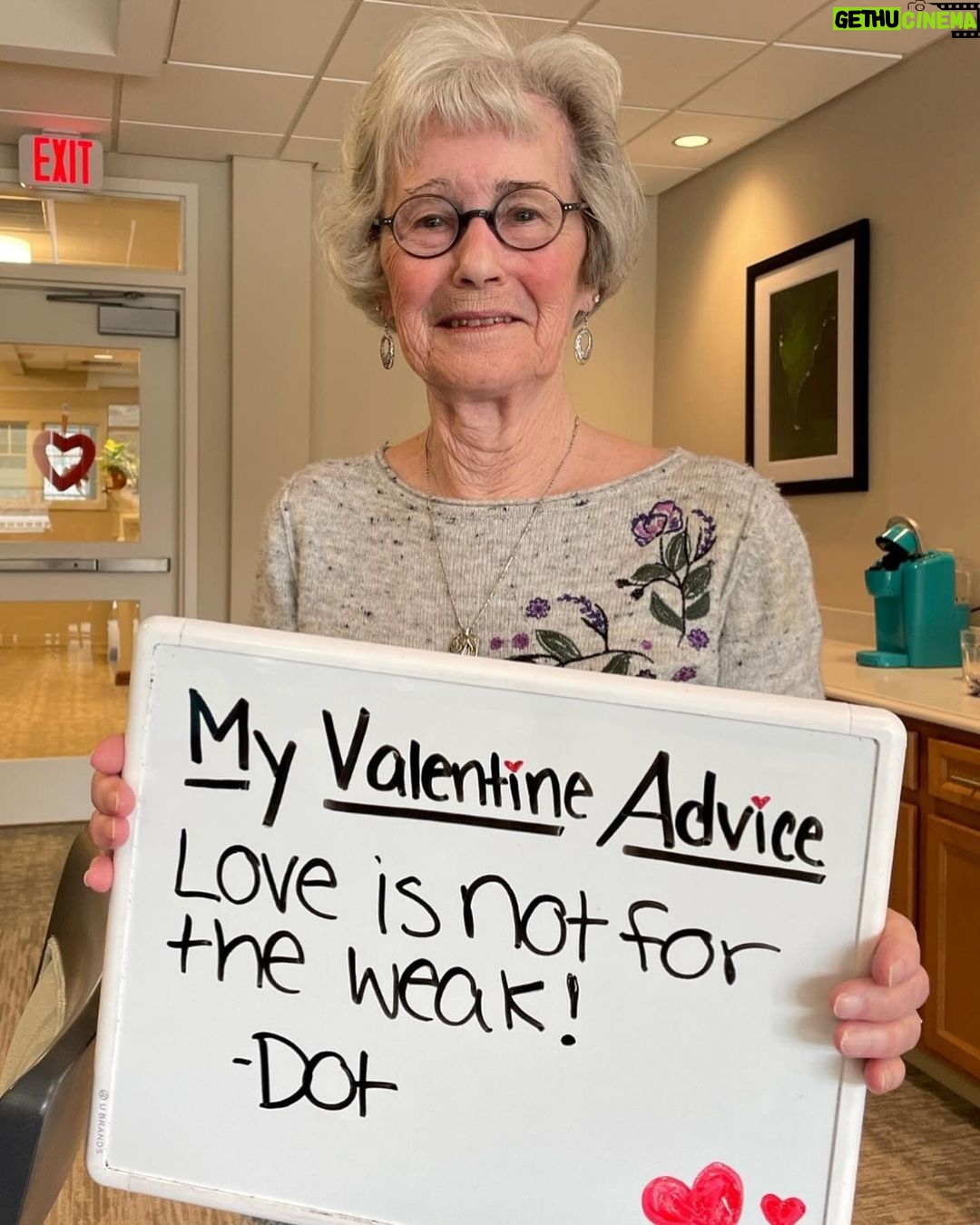 Katie Couric Instagram - Listen to your elders, kids! How sweet are these residents at Warde Senior Living in Windham, New Hampshire who shared their best relationship advice?! 🥹❤️💕 HAPPY VALENTINES DAY to my IG community who I love so much. 🫶 Credit: @storyfulvideo #valentines #valentinesday #vday #love