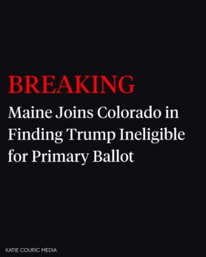 Katie Couric Instagram - 🚨Maine’s Democratic secretary of state on Thursday removed former President Donald Trump from the state’s presidential primary ballot under the Constitution’s insurrection clause, becoming the first election official to take action unilaterally as the U.S. Supreme Court is poised to decide whether Trump remains eligible to continue his campaign.

Per @apnews reporting, the decision by Maine Secretary of State Shenna Bellows (D) is sure to be appealed. The Colorado Supreme Court last week found Trump could not appear on the ballot in that state, and the Colorado Republican Party has asked the U.S. Supreme Court to review the case. The nation’s high court could resolve for all states whether Trump can run again.

So far, only Colorado and Maine have sided with those challenging his ability to run again. The Colorado court has put its 4-3 decision on hold while the U.S. Supreme Court considers whether to take the case. So, for the time being, his name is slated to appear on the primary ballot there.

This is a developing story with more updates to come.