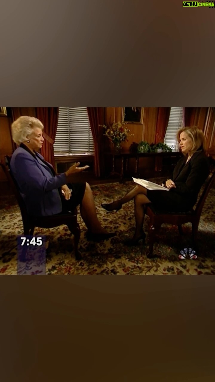 Katie Couric Instagram - Sandra Day O’Connor, the first woman to serve on the Supreme Court and who passed away on December 1st at the age of 93, is lying in repose in the court’s Great Hall on Monday. The key figure in landmark cases regarding abortion, affirmative action, and civil rights succumbed to complications of dementia in early December, a diagnosis she announced in 2018. O’Connor’s casket was carried up the steps in front of the court, which was lined by her former clerks, and passed under the iconic words engraved on the pediment, “Equal Justice Under Law,” before being placed in the court’s Great Hall. A private ceremony was held before the hall opened to the public, allowing people to pay their respects afterward, from 10:30 a.m. to 8 p.m. All nine members of the current court and retired Justice Anthony Kennedy attended the private remembrance. “The heavens shed a tear this morning,” Justice Sonia Sotomayor said in remarks at the ceremony, calling O’Connor her “life role model.” ❤️ Funeral services for O’Connor are set for Tuesday at Washington National Cathedral, where President Biden and Chief Justice John Roberts are scheduled to speak. In honor of the Arizona native’s trailblazing legacy, we’re looking back at my chat with O’Connor from 2002, when she reflected on what it felt like the day she found out she was going to become a Supreme Court justice and the mixed emotions regarding her place in history. ⚖️ Credit: @nbc #sandradayoconnor #supremecourt #scotus #news