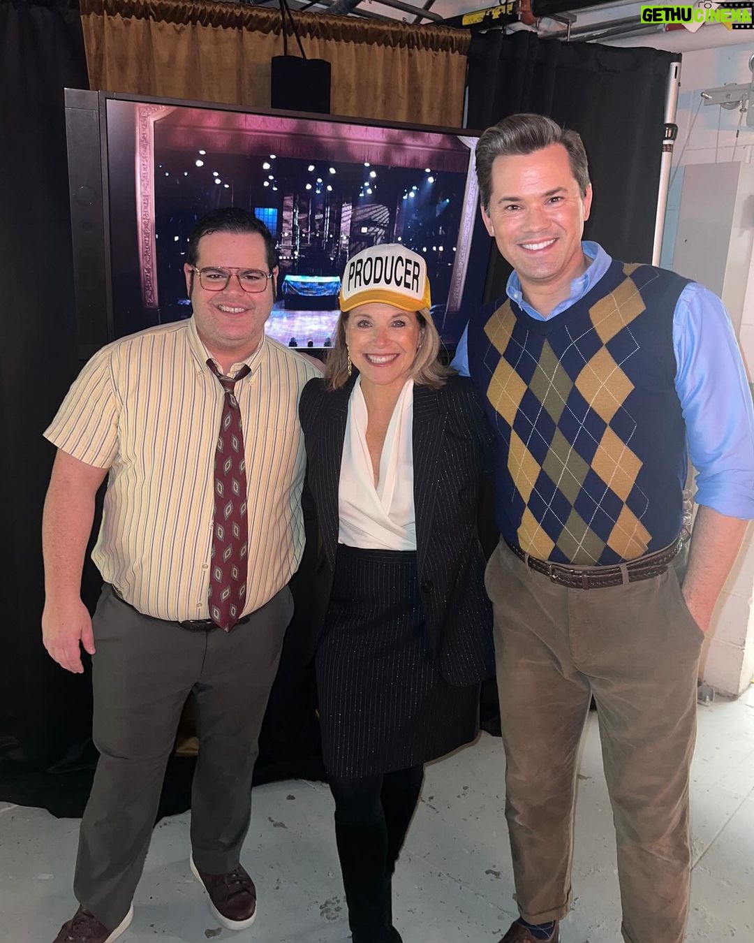 Katie Couric Instagram - Well, I finally made it to broadway. 🤩 Don’t think I’ll be getting a Tony nomination, but it was sure fun cavorting with @joshgad and @andrewrannells in @gutenbergbway. 🎶 These two are such amazing talents and the show is hilarious! (I had a big smile on my face the whole time!) 😆 Thanks for letting me be a part of it fellas! Xoxo #throwbackthursday #guttenberg #broadway #tbt #sofun