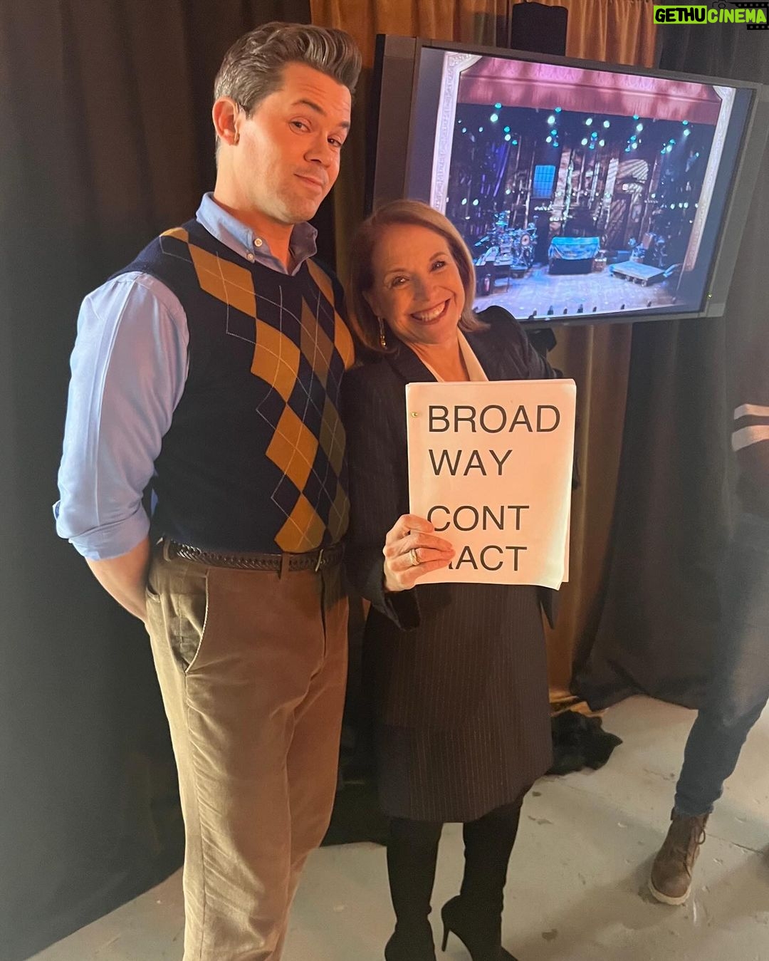 Katie Couric Instagram - Well, I finally made it to broadway. 🤩 Don’t think I’ll be getting a Tony nomination, but it was sure fun cavorting with @joshgad and @andrewrannells in @gutenbergbway. 🎶 These two are such amazing talents and the show is hilarious! (I had a big smile on my face the whole time!) 😆 Thanks for letting me be a part of it fellas! Xoxo #throwbackthursday #guttenberg #broadway #tbt #sofun