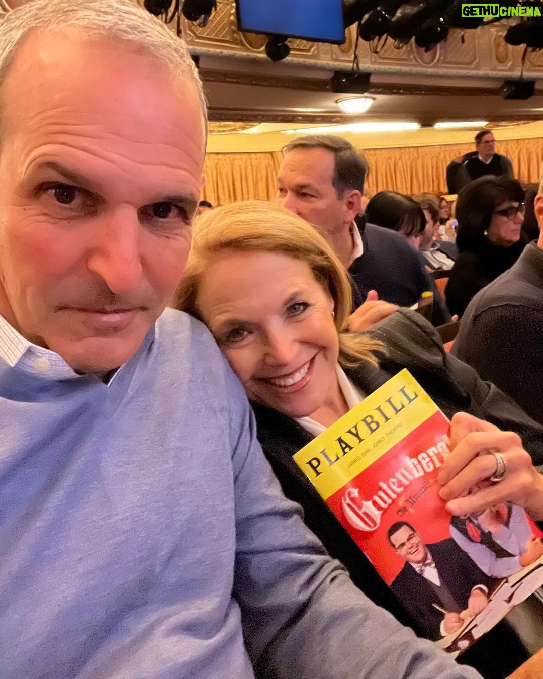 Katie Couric Instagram - Well, I finally made it to broadway. 🤩 Don’t think I’ll be getting a Tony nomination, but it was sure fun cavorting with @joshgad and @andrewrannells in @gutenbergbway. 🎶 These two are such amazing talents and the show is hilarious! (I had a big smile on my face the whole time!) 😆 Thanks for letting me be a part of it fellas! Xoxo #throwbackthursday #guttenberg #broadway #tbt #sofun