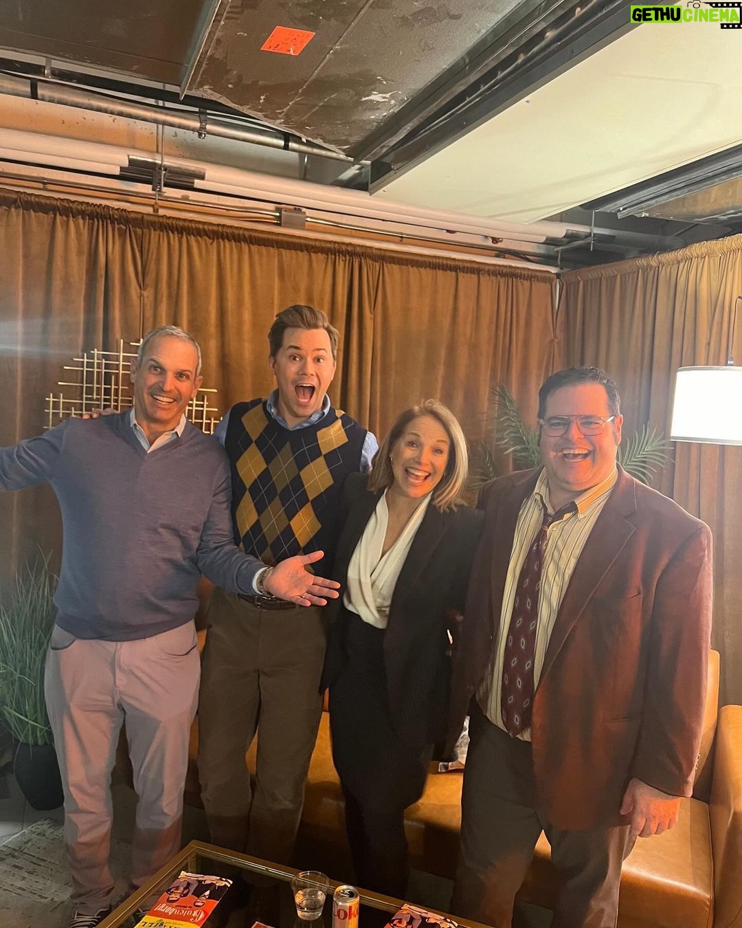 Katie Couric Instagram - Well, I finally made it to broadway. 🤩 Don’t think I’ll be getting a Tony nomination, but it was sure fun cavorting with @joshgad and @andrewrannells in @gutenbergbway. 🎶 These two are such amazing talents and the show is hilarious! (I had a big smile on my face the whole time!) 😆 Thanks for letting me be a part of it fellas! Xoxo #throwbackthursday #guttenberg #broadway #tbt #sofun
