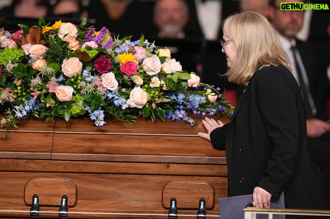 Katie Couric Instagram - Family and friends honored the life of former first lady Rosalynn Carter in a tribute service Tuesday at Glenn Memorial United Methodist Church in Atlanta. She was remembered as a loving grandmother, humanitarian and mental health advocate. Former President Jimmy Carter, who is 99 and receiving hospice care at home, attended the service. While he did not deliver remarks due to health challenges, a love letter he sent Rosalynn 75 years ago was read by his daughter during the service. President Joe Biden and first lady Jill Biden, Vice President Kamala Harris, former President Bill Clinton and former first ladies Hillary Clinton, Laura Bush, Michelle Obama and Melania Trump also attended. The ceremonies began Monday with a motorcade carrying her remains to the Jimmy Carter Presidential Library and Museum where she laid in repose. On Wednesday, the funeral procession will arrive at Maranatha Baptist Church in Plains, Georgia, with a service for family and invited friends. 📸: @gettyimages #rosalynncarter #jimmycarter #thecarters #georgia