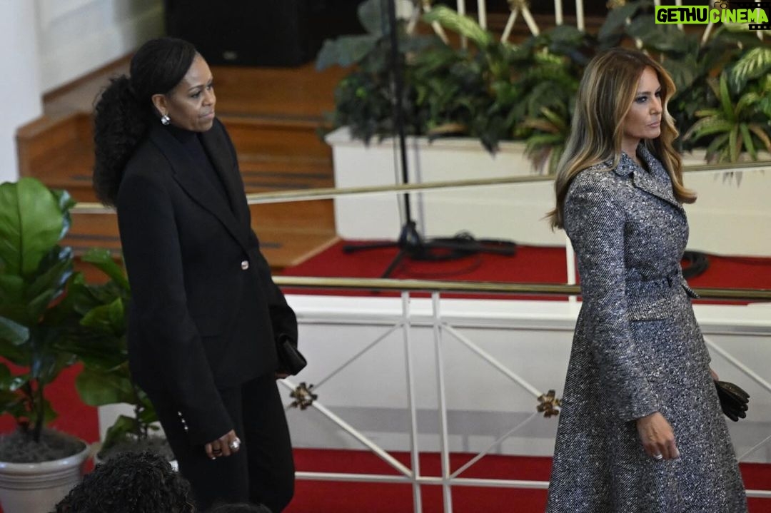Katie Couric Instagram - Family and friends honored the life of former first lady Rosalynn Carter in a tribute service Tuesday at Glenn Memorial United Methodist Church in Atlanta. She was remembered as a loving grandmother, humanitarian and mental health advocate. Former President Jimmy Carter, who is 99 and receiving hospice care at home, attended the service. While he did not deliver remarks due to health challenges, a love letter he sent Rosalynn 75 years ago was read by his daughter during the service. President Joe Biden and first lady Jill Biden, Vice President Kamala Harris, former President Bill Clinton and former first ladies Hillary Clinton, Laura Bush, Michelle Obama and Melania Trump also attended. The ceremonies began Monday with a motorcade carrying her remains to the Jimmy Carter Presidential Library and Museum where she laid in repose. On Wednesday, the funeral procession will arrive at Maranatha Baptist Church in Plains, Georgia, with a service for family and invited friends. 📸: @gettyimages #rosalynncarter #jimmycarter #thecarters #georgia