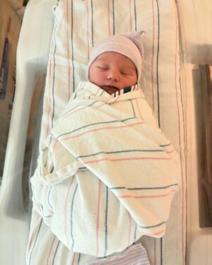 Katie Couric Instagram - John Albert Dobrosky was born on his due date, Saturday, March 23rd at 8:23 am, just shy of seven pounds. He will be called Jay in honor of his maternal grandfather. Albert is after Mark’s paternal grandfather. Mom and Dad (Ellie and Mark) are over the moon 🌕 (it was a full moon) I am thrilled to have my first grandchild, Carrie can’t wait to be a cool Aunt and Molner is enjoying handing out cigars. We feel so blessed. 💙🥰🍼👶🏻💙 I wrote about the special day in Wake-Up Call, so click the link in my bio to read it! ❤️