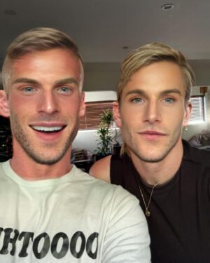 Katya Zamolodchikova Instagram - Brothers or lovers? Swipe to see the truth! The second post is me after Microneedling and a little plump of the lip and she on the right is @lorrieottinger_rn looking like the most beautiful woman in the world. This woman is a triple threat—nurse, angel and artist! Thank you for coming all the way over here and sandblasting this old mug! 💉🥰❤️