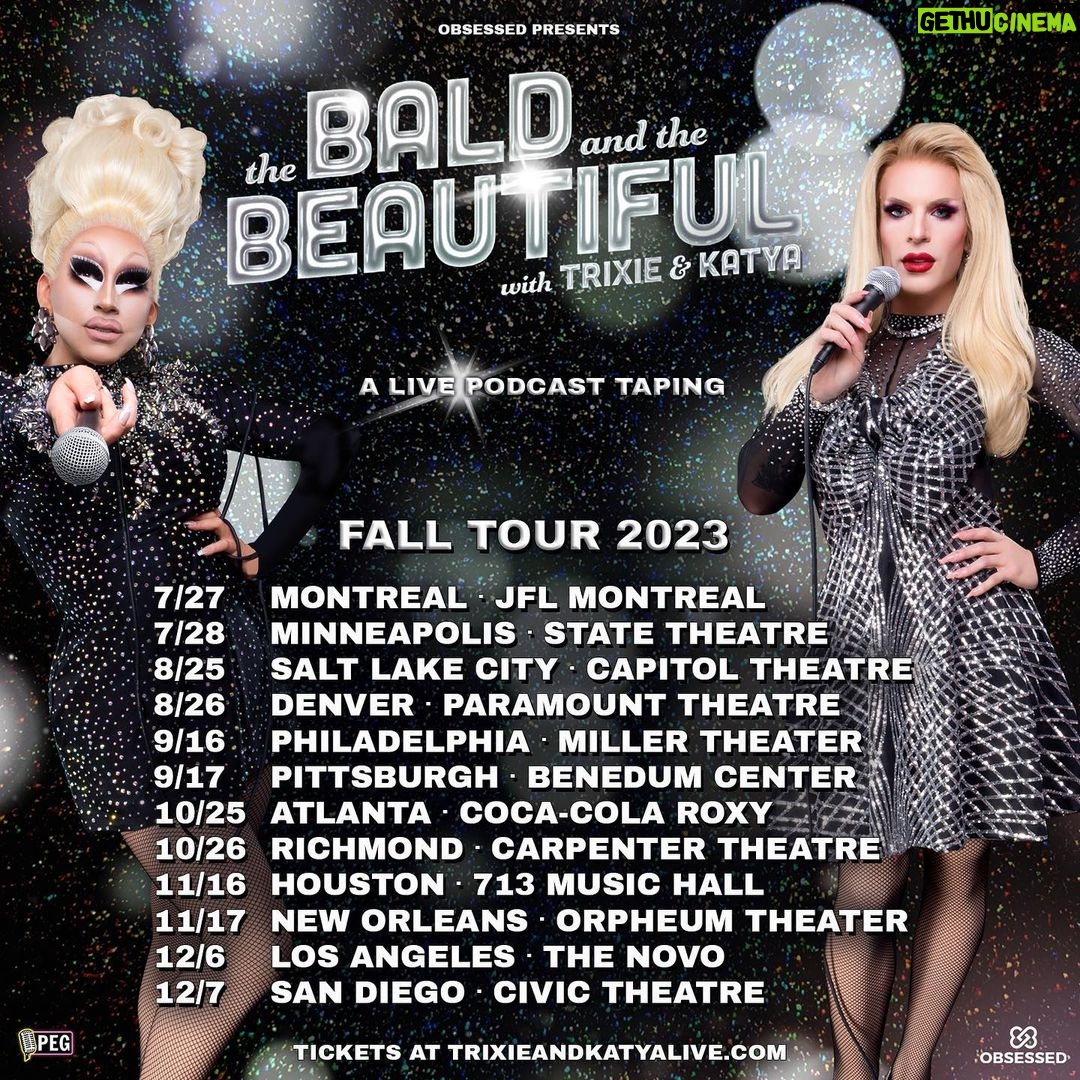 Katya Zamolodchikova Instagram - Trixie and I are taking the pod on the road! 🚗 Sign up by 11pm PST tomorrow night to get access to the fan-exclusive presale starting Thursday 6/22 at noon PST! http://obsessedwith.co/bald-and-beautiful