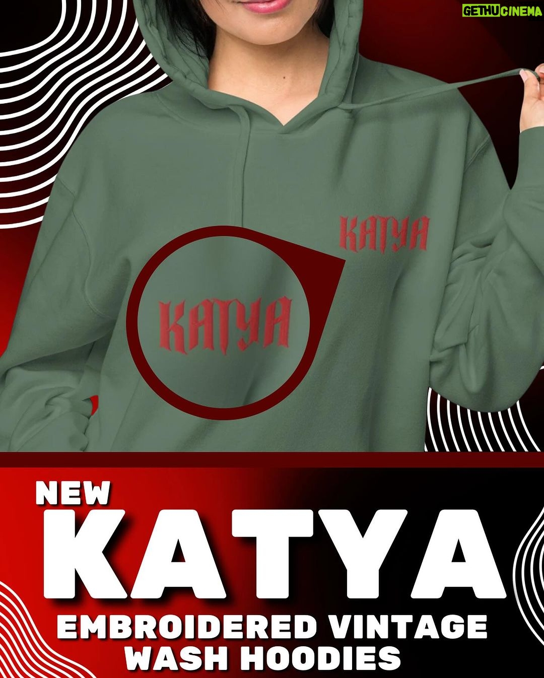 Katya Zamolodchikova Instagram - Shop NEW @katya_zamo Embroidered Vintage Wash Hoodies ✨ OUT NOW 🩸♥️🛍️