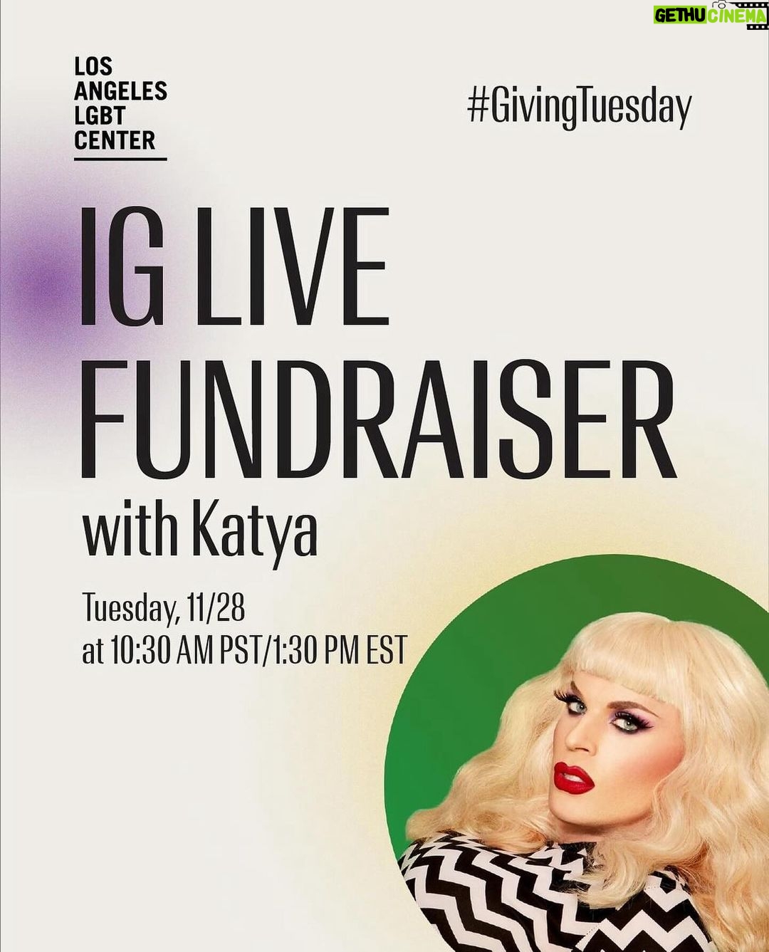 Katya Zamolodchikova Instagram - See you tomorrow on here for a Giving Tuesday IG live with @pfpicardi over on the @lalgbtcenter’s page! 🎁