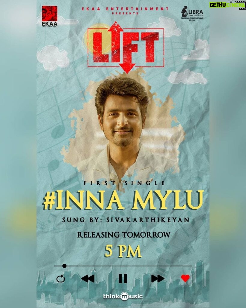 Kavin Instagram - Magizchi to announce the launch of our first single for #Lift - #InnaMylu @ 5pm tomorrow, sung by our very own siva anna.. ❤ I can't thank him enough for his support at every juncture in my life.. thanks nae.. thanks for everything @sivakarthikeyan 🤗🤗🤗❤❤❤🙏🏼 @william_britto Musical @amritha_aiyer @dancersatz @ekaaentertainment @libraproductions123 @dirvineethvaraprasad @hepz.i @itsyuva @editor_madan @m.s.p.madhavan @thinkmusicofficial @nishanth3384 @yuvraj_ganesan @knackstudios_ @rk3dguy @369_vfx_studio @proyuvraaj @gayathrireddyofficial @kirankondaa @anandkanlapattathu @abdool_lee @balajesaar