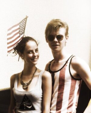 Kaya Scodelario Instagram - In honour of @samohtsangster joining instagram here’s a couple of pictures of us in fancy dress. The first one is us on the Fourth Of July in Louisiana getting our Americana on, the second is us dressed as a fancy sanitary towel and broom in Paris. It’s couture darling. 🙅🏻‍♀️💅🏻