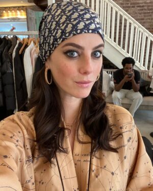 Kaya Scodelario Instagram - Little #TB to my @zoomagazine shoot a few weeks ago wearing the @dior headscarf & robe of my murderous-wife-of-cheating-rich-husband-in-Italy fantasies, shout out to the WONDERFUL @justinplz in the background. Such an amazing stylist to work with, talented and super down to earth. Hope our paths cross again 💜💜