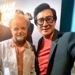 Ke Huy Quan Instagram - Indy will always be a hero to Short Round and Harrison Ford will always be a hero to me❣️ I wish he could continue in this role forever, but I was happy to be there last night to see him crack that whip one more time. Dial of Destiny is SO GOOD!!! Please go see it comes June 30th! (Can you spot another cast member from Temple of Doom? Hint: he loves voodoo dolls 😜) 📸: @gettyimages Styling: @chloekeiko Grooming: @sonialeeartistry Outfit: @paulsmithdesign Glasses: @cutlerandgross Watch: @omega Shoes: @churchs @indianajones @lucasfilm @disney
