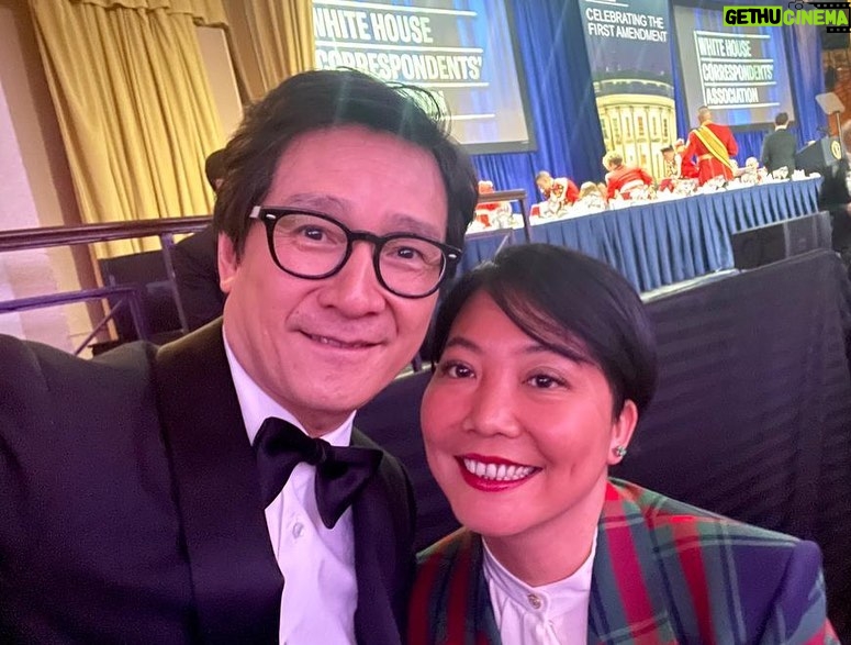 Ke Huy Quan Instagram - First time ever attending the White House Correspondents dinner. Had a great time. Couldn’t get past secret service to get a pic with POTUS but met some REALLY cool people though. Styled by: @chloekeiko Grooming: @melissawalshgroomer Tuxedo ( 🤵♀️ 🤵♂️) @gucci Watch: @omega