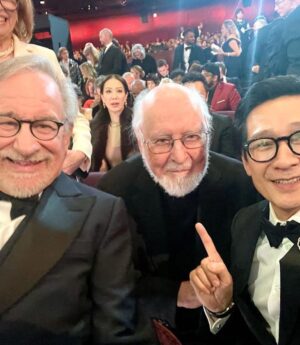 Ke Huy Quan Instagram - Reuniting with Kate Capshaw 39 yrs later has made my Indiana Jones and The Temple of Doom reunion complete. Until this day, I still feel bad about giving Kate a real black eye when we filmed the mine cart scene. Kate, Steven, and I had a good laugh when we caught up at the Oscars. Having my first movie family sharing in this very special night made the evening even more memorable. This feels like such a full-circle moment. 

It was also such a treat to chat with the legendary John Williams. Steven reminded me that I have my own Short Round theme composed by the legend himself. He asked if I remembered (OF COURSE I DID), and we both simultaneously started humming the theme together. Steven remembered every single note, and it just made me love the man even more. ❤️