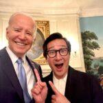 Ke Huy Quan Instagram – Guess who also loves a great selfie?!?! @Potus 😜 

What an amazing trip this has been. We premiered #AmericanBornChinese at Radio City Music Hall and then took the show to D.C. for a White House screening. It was so special to premiere the show during Asian American, Native Hawaiian, and Pacific Islander Heritage Month. I can’t believe I got the opportunity to introduce the President. 🤯Thank you to President Biden and the White House for having us. 

American Born Chinese begins streaming on @DisneyPlus on May 24th. 

@ambornchinese @definitelynotbenwang @jimmm_0504 @sydney12taylor 

Styling: @chloekeiko
Grooming: @serafinosays
