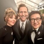 Ke Huy Quan Instagram - Fun times with my favorite LOKIS at the #EMMYS. Also made some new friends. 😜 Tuxedo @thombrowne Jewels @cartier Bow tie @titleofwork Glasses @oliverpeoples Styling @chloekeiko Grooming @anissaemily Red Carpet 📸 AP/Invision for the Television Academy