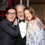Ke Huy Quan Instagram - Thank you @Time for including me on the 2023 #TIME100 list! I’m so honored to be a part of this group on your 100th anniversary. Steven Spielberg has made such a significant impact on my life, as well as so many others. That’s why it was a special privilege for Drew and me to present him with the TIME100 Impact Award. Congratulations Steven❣️ Styled by: @chloekeiko Grooming: @serafinosays Tuxedo: @giorgioarmani