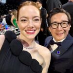 Ke Huy Quan Instagram - I was super excited to return to the @CriticsChoice Awards this year to watch my childhood hero be celebrated for his life’s work. My highlight last night was most definitely witnessing Harrison Ford receive his Career Achievement Award. Congratulations again, Harrison!!!! It’s always a blast to be with my LOKI family. Finally got a picture with Kevin Feige. I realized we never took a selfie together before. 🎉🍾🥂 Styled by: @chloekeiko Grooming: @anissaemily Look by @dior Glasses @oliverpeoples Watch @vacheronconstantin Brooch @davidyurman