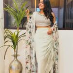 Keerthi shanthanu Instagram - G R E Y S & G R E E N S 🩶🌿 For #thevillage trailer launch @primevideoin Outfit : @shilpavummiti 📸 : @mg_photography06