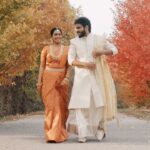 Keerthi shanthanu Instagram - 🍁🍁🍁 It was an absolute pleasure to collaborate with @kikivijay11 & @rjvijayofficial. #neveradullmoment. Their lively and charismatic personalities made the shoot an unforgettable experience. Their humour and wit in person were even more infectious. This shoot was an absolute blast. Thank you @debonairdesigner for putting this all together and letting us be apart of this experience. Film: @icapturestudio Photography: @emphotography_1 Hair: @tm.makeupstudio Outfits: @debonairdesigner Models: @kikivijay11 & @rjvijayofficial #ICaptureStudio #fashion #saree #brown #red #white #fall #fallvibes #debonairdesigner #official #vibe #fyp #canonr5c #2023 #ad #feels