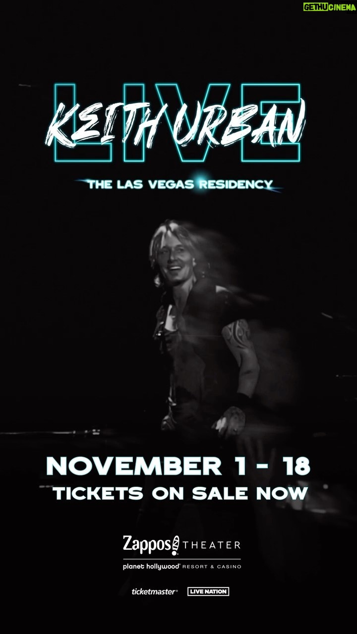 Keith Urban Instagram - we’ll be back in June and November dates are on sale now !!!! see you at @phvegas⚡️ Nov. 1-18 Zappos Theater Planet Hollywood