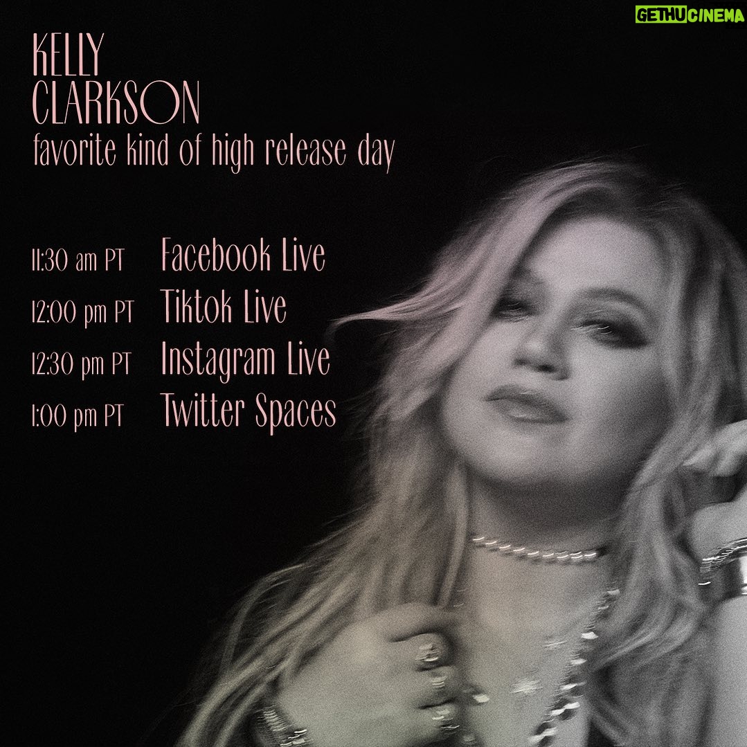 Kelly Clarkson Instagram - Hey y’all! I’m going live today to celebrate the release of my new song #favoritekindofhigh. Hope to see you there ☀️ #chemistry