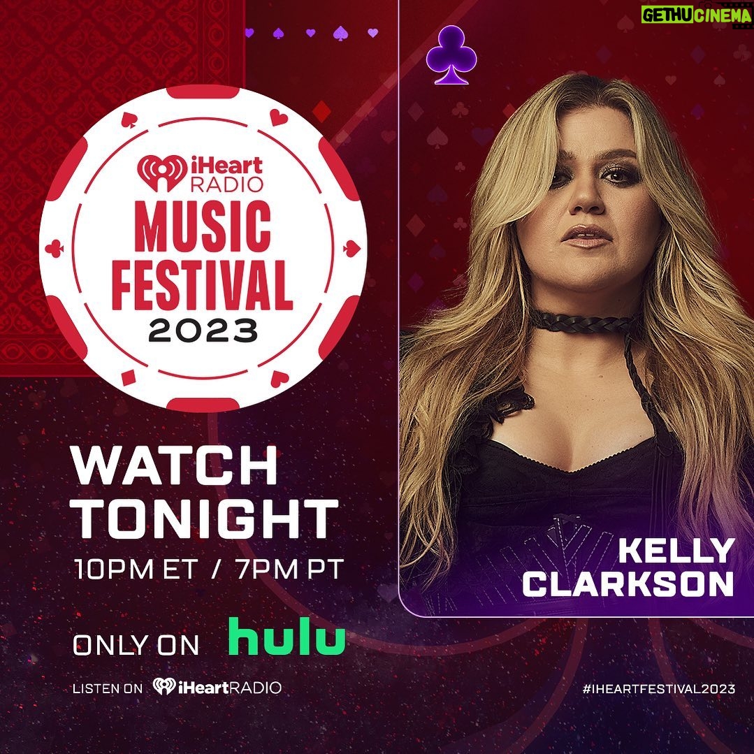 Kelly Clarkson Instagram - Vegas I’ll see you tonight! Stream the #iHeartFestival2023 LIVE on @Hulu at 7pm PT! #iHeartOnHulu @iHeartRadio