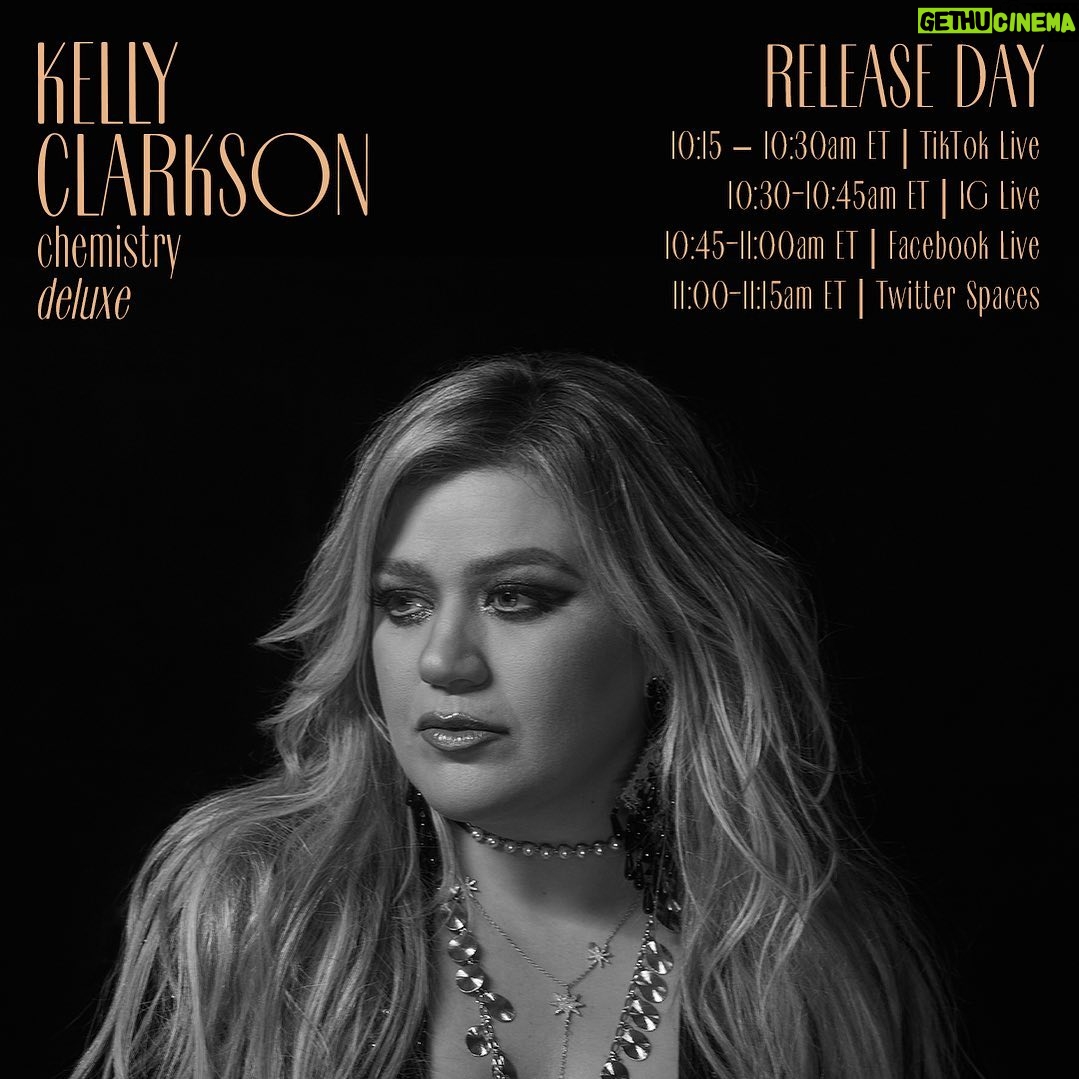 Kelly Clarkson Instagram - I’m going LIVE tomorrow, come join me! #chemistry #releaseday