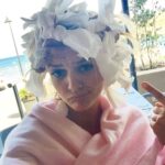 Kelly Rohrbach Instagram – and then they curled my hair with toilet paper… hard knocks for goldilocks 🙍🏼