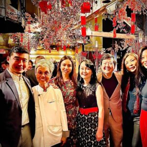 Ken Jeong Instagram - repost @tranhojeong Happy Lunar New Year 🧧 of the Dragon! We recently hosted a fundraiser for APM Studio’s podcast The Splendid Table at our favorite restaurant, Crustacean in Beverly Hills. It was a magical evening with Splendid Table host Francis Lam interviewing our dear family friend Chef Helene An. A big thank you to the whole An family including Chef Helene’s daughters Elizabeth, Hannah, Cathy, and Jacqueline for a fabulous event and delicious dinner with new and old friends. Please support American Public Media and listen to The Splendid Table. The recent Happy Lunar New Year episode was fabulous! Photos: 1) Francis Lam, Chef Helene with daughters Jaqueline, Hannah, and Cathy An. 2) Interview 3) Famous crab with garlic noodles 4) Joanne Griffith, Chief Content Officer for APM 5) Conversation with Hannah, Cathy, and Chef Helene An 6) Cathy Kim, my college roommate #splendidtable #apmstudios  #crustaceanbeverlyhills