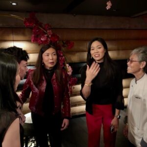 Ken Jeong Instagram - repost @tranhojeong Happy Lunar New Year 🧧 of the Dragon! We recently hosted a fundraiser for APM Studio’s podcast The Splendid Table at our favorite restaurant, Crustacean in Beverly Hills. It was a magical evening with Splendid Table host Francis Lam interviewing our dear family friend Chef Helene An. A big thank you to the whole An family including Chef Helene’s daughters Elizabeth, Hannah, Cathy, and Jacqueline for a fabulous event and delicious dinner with new and old friends. Please support American Public Media and listen to The Splendid Table. The recent Happy Lunar New Year episode was fabulous! Photos: 1) Francis Lam, Chef Helene with daughters Jaqueline, Hannah, and Cathy An. 2) Interview 3) Famous crab with garlic noodles 4) Joanne Griffith, Chief Content Officer for APM 5) Conversation with Hannah, Cathy, and Chef Helene An 6) Cathy Kim, my college roommate #splendidtable #apmstudios  #crustaceanbeverlyhills