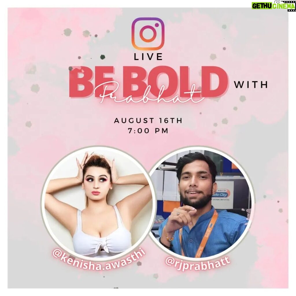 Kenisha Awasthi Instagram - Be sure you check my instagram LIVE chat with @rjprabhatt Where I'll talk about all of my upcoming. Music 🥰 Be Bold with Prabhat feat @kenisha.awasthi . . #kenishaawasthi #rjprabhat #beboldwithprabhat #radiocity #instagramreels #instagramlive #instagram