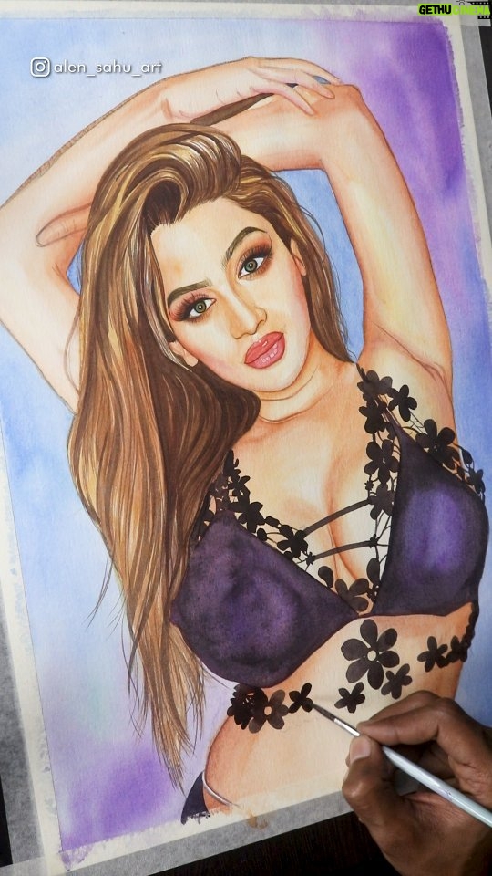 Kenisha Awasthi Instagram - Beautiful Drawing by @alen_sahu_art Drawing of Beautiful model @kenisha.awasthi . . . . . . . . . . . . . . . . #art #artist #artwork #artistsoninstagram #artoftheday #artofinstagram #drawing #draw #drawingsketch #draweveryday #painting #paintings #paint #sketching #sketches #sketch #illustration #fineart #acrylicpainting #acryliconpaper #alensahuart #laxminarayansahuart #india #indian #god #kanha #shreekrishna #india
