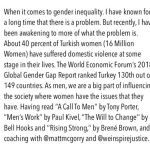 Kerem Bürsin Instagram – Dünyanın her yerinde  kadınlar ve erkekler arasında süregelen büyük bir eşitsizlik var ve ben bu eşitsizliği kadınlar lehine bir eşitlik haline getirmek için bir süredir arkadaşlarım @mattmcgorry ve @weinspirejustice ile birlikte bir rehber önderliğinde çalışmalar yapıyorum. Bu sürede okuduğum Tony Porter’ın ‘’A Call To Men’’, Paul Kivel’in ‘’Men’s Work’’, Bell Hooks’un ”The Will to Change” ve Brene Brown’un ‘’Rising Strong’’ kitaplarının bu yolda doğru adımlar atmama sebep olan bilincin oluşmasında rolünün çok büyük olduğuna inanıyorum. Her zaman cinsiyet eşitsizliğini büyük bir sorun olarak görmeme rağmen aslında konuya dair çokta derin bir farkındalık içerisinde olmadığımı bu sürede farkettim. Üzülerek belirtiyorum ki Türkiye’de yaşayan kadınların %40’ı ( 16 milyon kadın) gibi çok büyük bir kesimi hayatlarının bir döneminde aile içi şiddete maruz kalıyor. Kadınların politik katılımını, eğitim seviyesini ve iş gücüne katılımını baz alarak hazırlanan 2018 Cinsiyet Eşitliği Raporu’na göre ise; Türkiye 149 ülke içinde 130’uncu sırada yer alıyor. Bir erkek olarak, toplumun geneli tarafından kadınların maruz kaldığı bu ayrımcılığa karşı toplumu etkileyebilecek büyük bir ailenin parçası olduğumu düşünüyorum. Çünkü kadınların çektiği acıları ya da yaşadıkları haksızlıkları görmek veya empati kurabilmek için kadın olmak gerekmiyor. Bugüne kadar yapılmış toplumsal cinsiyet eşitliği ile alakalı çalışmalardan çok daha fazlasını yapmaya ihtiyacımız var. Ülkemizde şiddete maruz kalan kadınların 88%’i sessiz kalıyor, sessiz kalmamaları için hepimizin bunu paylaşabilecekleri ve destek isteyebilecekleri bir ortam yaratmamız gerekiyor. Doğru değer setleri ve ahlaki normlar dünyanın değişmesinde çok etkili ve ben bunun önemini bu rehberlik süresinde daha da iyi anlamış biri olarak bu haksızlığa karşı sesimizi daha çok duyurmalı – ki buna ben de dahilim-, kadınlara karşı yapılan bu haksızlığa neden olan öğretileri yıkıp cinsiyet üzerinden yapılan ayrımcılığa karşı durmamız gerektiğine inanıyorum! #kadınaşiddetehayır #stopviolenceagainstwomen