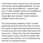 Kerem Bürsin Instagram – (…swipe for english caption) 
Sizlerle uzun süredir önem verdiğim ve takip ettiğim bir konu olan kadın hakları ile alakalı  @richiereseda ‘ nın yer aldığı oldukça çarpıcı bir belgeseli paylaşmak istiyorum. The Feminist on Cellblock Y (Bu link’ten  bit.lycellblockY  izleyebilirsiniz)
Ne yazık ki belgeselin orijinal dili ingilizce fakat 
@cnn ’nin hazırladığı bir belgesel olduğu için umarım en yakın zamanda @cnnturk de Türkçe dil seçenekleriyle yayınlanır.

Kadın hakları ihlallerinin temelinde yatan sorunları sorgulayan, toplumun nasıl bir sistem içerisinde hareket ettiğini ve bu erkek egemen toplum düzeninin nasıl kadın hakları ihlallerine sebep olduğunu beklenmedik bir şekilde anlatan bir belgesel.

Samimiyetle şunu söyleyebilirim ki konu kadınlara gelince hayatım boyunca kendimi hep ‘doğru adam’ olarak tanımladım, neden mi?…Çünkü bugüne kadar hiçbir kadını incitecek bir harekette bulunmadım, hiçbir kadına saygısızlık etmemeye özen gösterdim…Ancak bir süredir kadın erkek eşitliği ile alakalı devam eden bir çalışma içerisindeyim ve şunu öğrendim ki kendini ‘doğru adam’ olarak tanımlamak uzun yıllardır devam eden global hak savaşı mücadelesi için ne yazık ki yeterli değil. Hatta ‘doğru adam’ bile kadın hakları mücadelesinde problemin bir parçası olabiliyor…Kendimden de biliyorumki aslında bu eşitsizliğe sebep olan kalıp yargılarını her gün yeniden ve yeniden üretiyoruz. Kendimize ‘doğru adam’ dediğimizde nasıl hala devam eden bir sorunun içerisinde daha iyi olabileceğimizi çoğu zaman düşünmüyoruz…ve yeterli görüyoruz. Daha iyi olmak her zaman bir seçenek, gelişime hep açık olmalıyız. Ben bu konuyla alakalı daha bilinçli, daha duyarlı, daha etkili ve daha bilgili olmak istiyorum…Sen de olabilirsin. #thefeministoncellblocky #menswork