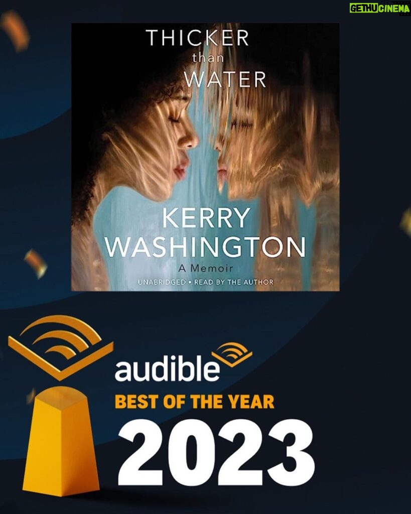 Kerry Washington Instagram - THIS IS AMAZING 🌊🩷🌊🩷🌊Thank you so much @audible 🙏🏾 Reading my memoir out loud - using my voice to share my story - was such a thrilling moving vulnerable transformative experience. I’m deeply grateful to every single person who has listened or who may even be listening right now 😱! #ThickerThanWater available now!!!!!!
