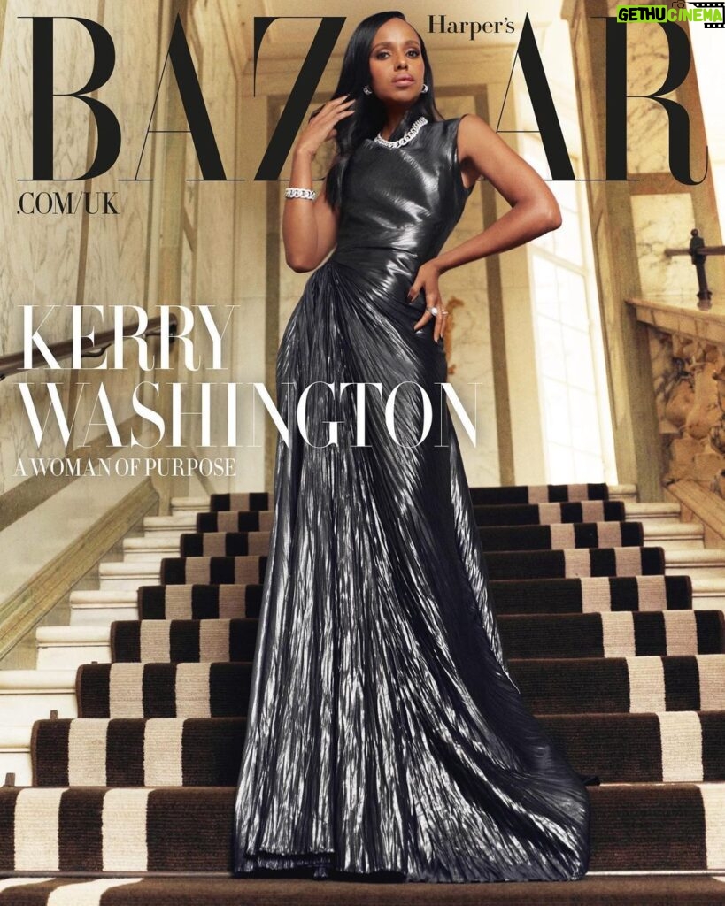 Kerry Washington Instagram - "Everybody deserves to be the hero in the story of their lives" Following the publication of her New York Times-bestselling memoir 'Thicker Than Water', the award-winning actress, producer and activist Kerry Washington speaks about getting into character, finding fulfilment behind the camera and what motivates her political involvement for @bazaaruk’s autumn digital cover shoot. Read the interview and see the shoot in full at the link in bio. #KerryWashington wears @ralphlauren dress and @vancleefarpels jewellery on our autumn digital cover Photography @themasonsofficial Stylist @mirandaalmond Multiplatform director @sarah_karmali EIC @lydiasmag Creative director @tom_houseofusher Fashion director @avrilmair Hair @jamescatalanohair Make-up @kennethsohmakeup Talent director @lottielumsden Talent editor @olivia__blair Art sirector @zoyakaye Picture production editor @gemmalucia_shootproducer Picture researcher @_abiihollister Fashion assistant @crystallecox Interview @yasmin242 Location @rosewoodlondon