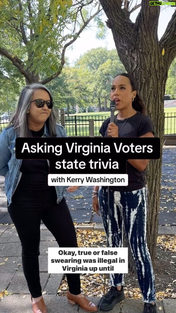 Kerry Washington Instagram - Hey! sooooooo you already know VIRGINIA is for lovers! But did you know it also has some VERY unusual laws and some *hugely* important elections next month? EARLY VOTING has already begun in Virginia’s state legislative elections, which will determine SOOOOOOO MUCH - including the future of reproductive rights, LGBTQ equality, inclusive education, climate change legislation, and more. 😍TODAY, 10/16, is the deadline to register to vote in this year’s elections, which also include consequential down-ballot races for positions on school and county board. We teamed up with Kerry Washington to chat with activists and voters from Virginia to learn more about the state’s more — er, unusual — government choices (yes, 🥛 really is the state beverage) and why there are no off years when it comes to democracy. Here are some key dates: Register for the November election by TODAY 10/16 Request an absentee ballot by 10/27 EARLY voting is open now through 11/4 ELECTIONS DAY is 11/7
