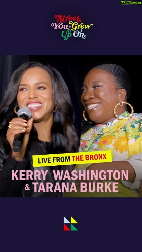 Kerry Washington Instagram - SURPRISE #StreetYouGrewUpOn fans!!!! The Boogie Down Bronx is a huge part of who I am. And I talk a lot about growing up there in #ThickerThanWater so I couldn’t be on this tour stop (so close to the street I grew up on) without talking about these Bronx streets. And who better to interview me than our season one guest, and fellow BX native @taranajaneen. The @kipsbaybgc is, in a lot of ways, where my once upon a time began. It’s where I discovered acting, met amazing friends and learned life lessons that are still deeply engrained in me today. I’m so excited to share this special LIVE episode of #StreetYouGrewUpOn with you all to kick off this season. Link in bio to watch!!!!!!
