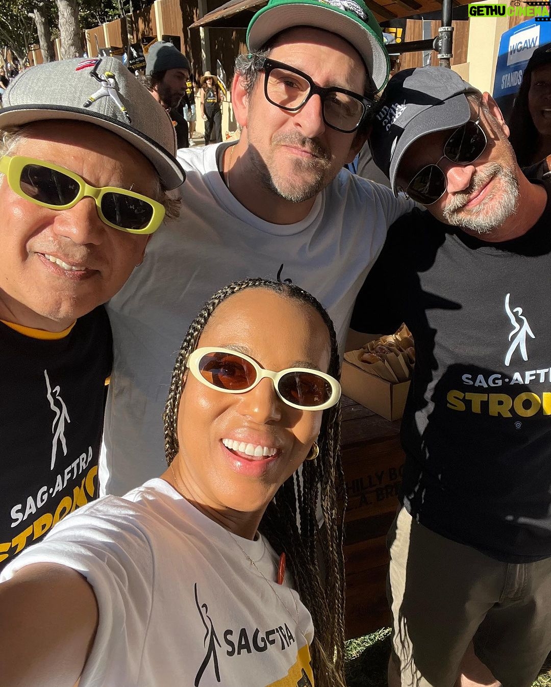 Kerry Washington Instagram - Dear @sagaftra Negotiating Committee—WE GOT YOU! Standing with you and supporting you on the line and beyond. Praying for fruitful and fair negotiations all around 🙏🏾! #SAGAftraStrong #Power2Performers Walt Disney Studios