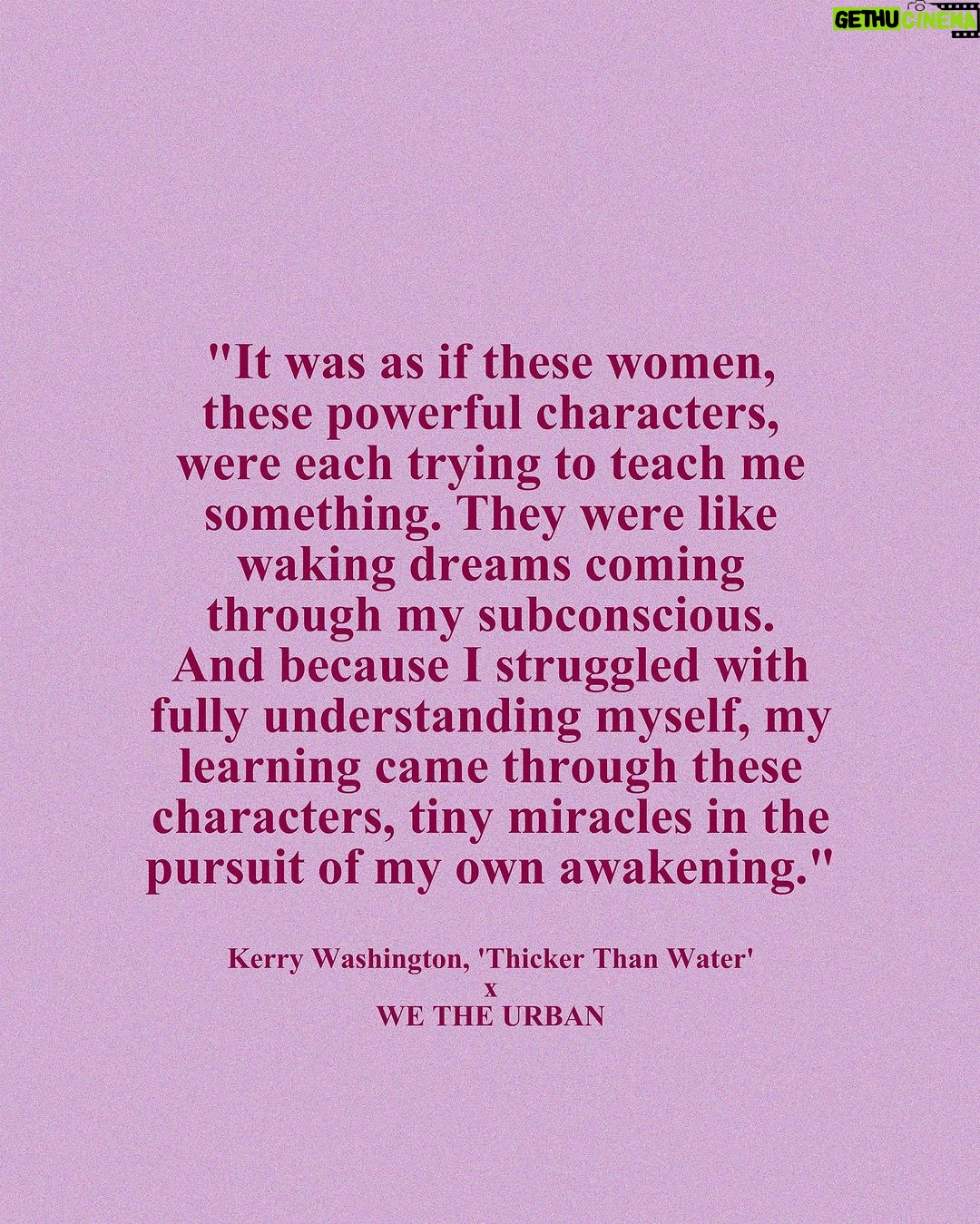 Kerry Washington Instagram - Today, the incomparable @KerryWashington joins us to share nine beams of wisdom from her beautifully intimate memoir, 'Thicker than Water.' This is a must-read for anyone who has ever asked themselves”: “Who Am I?” “What is my truest and most authentic self?” or “How do I find a deeper sense of connection and belonging?” Within its pages, Kerry bares her soul, recounting moments that tore her identity apart, and the revelations that pieced it back together. Guided by mentors, and fortified by self-belief, she stepped into stardom, political advocacy, and, above all, deep self-understanding. It's not just a memoir, but a blueprint for anyone seeking clarity in their own stories. As we navigate our own paths, may her journey of rediscovery and resilience remind us all of the power within, the strength of authenticity, and the undeniable beauty of self. Don't miss out; grace your bookshelf and spirit with 'Thicker than Water.’ Find out where at kerrywashingtonbook.com 🧡